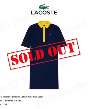 Lacoste เดรสโปโลหญิง รุ่น Women’s Premium Cotton Pique Polo Dress Code: EF0602 10 GLL