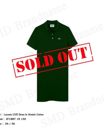Lacoste เดรสโปโลหญิง รุ่น Lacoste LIVE dress in stretch cotton Code: EF1887 10 132