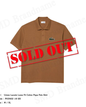 Lacoste เสื้อโปโล รุ่น Unisex Lacoste Loose Fit Cotton Pique Polo Shirt Code: PH3922 10 SIX