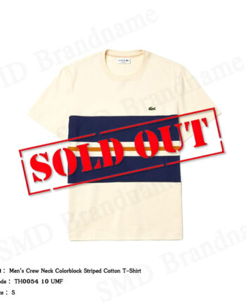 Lacoste เสื้อยืดคอกลม รุ่น Men’s Crew Neck Colorblock Striped Cotton T-shirt Code: TH0054 10 UMF