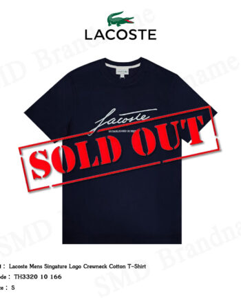 Lacoste เสื้อยืดคอกลม รุ่น Mens Singature Logo Crewneck Cotton T-shirt  Code: TH3320 10 166