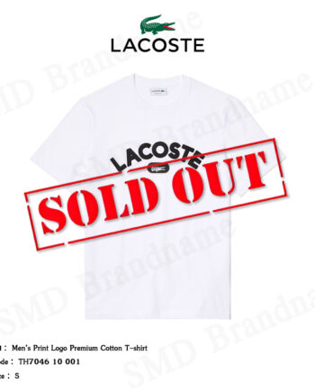 Lacoste เสื้อยืดคอกลม รุ่น Men’s Print Logo Premium Cotton T-shirt Code: TH7046 10 001