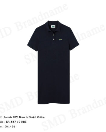 Lacoste เดรสโปโลหญิง รุ่น Lacoste LIVE dress in stretch cotton Code: EF1887 10 HDE