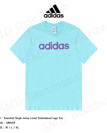 Adidas เสื้อยืดคอกลม รุ่น Essentials Single Jersey Linear Embroidered Logo Tee Code: IJ8659