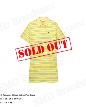 Lacoste เดรสโปโลหญิง รุ่น Women’s Striped Cotton Polo Dress Code: EF1261 10 G0C