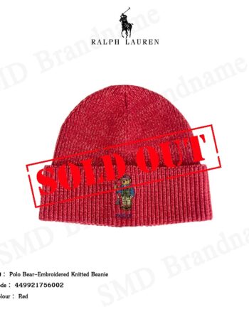 Polo Ralph Lauren หมวกบีนนี่ รุ่น Polo Bear-embroidered knitted beanie Code: 449921756002
