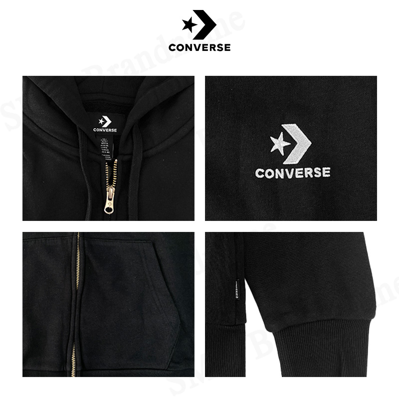 Converse เสื้อสเวตเตอร์ รุ่น Go-To Embroidered Star Chevron Full-Zip ...