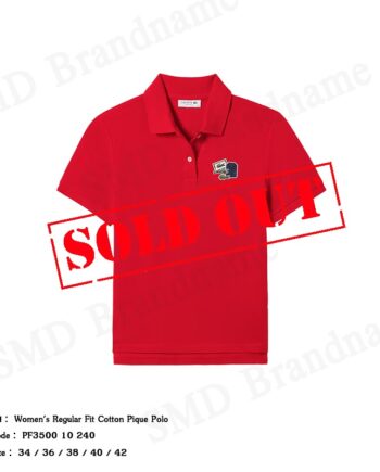 Lacoste เสื้อโปโลหญิง รุ่น Women's Regular Fit Cotton Pique Polo Code: PF3500 10 240