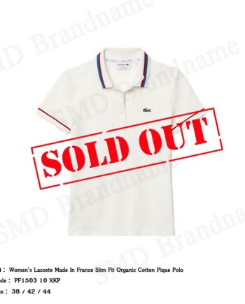 Lacoste เสื้อโปโลหญิง รุ่น Women’s Made In France Slim Fit Organic Cotton Pique Polo Code: PF8386 10 XKP