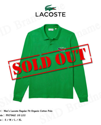 Lacoste เสื้อโปโลชายแขนยาว รุ่น Men’s Lacoste Regular Fit Organic Cotton Polo Code: PH7962 10 LUU