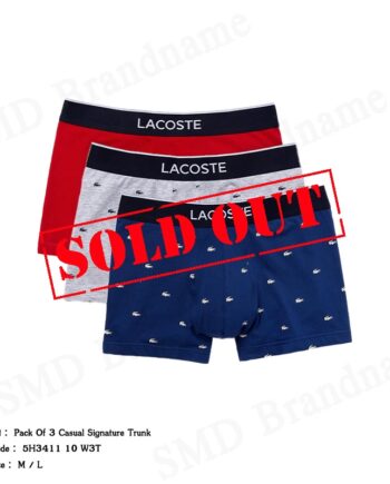 Lacoste กางเกงชั้นในผู้ชาย รุ่น Pack Of 3 Casual Signature Trunk Code: 5H3411 10 W3T