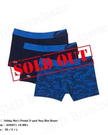 Lacoste กางเกงชั้นในผู้ชาย รุ่น Holiday Men's Printed 3-pack Navy Blue Boxers Code: 5H9971 10 8W1