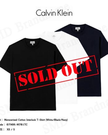 Calvin Klein เซ็ทเสื้อยืดคอกลม 3 ตัว รุ่น Merecerized Cotton Interlock T-Shirt [ White/Black/Navy ] Code: 0790K-M781T