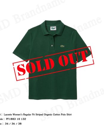 Lacoste เสื้อโปโลหญิง รุ่น Lacoste Women’s Regular Fit Striped Organic Cotton Polo Shirt Code: PF1883 10 132