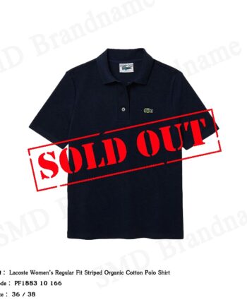 Lacoste เสื้อโปโลหญิง รุ่น Lacoste Women’s Regular Fit Striped Organic Cotton Polo Shirt Code: PF1883 10 166