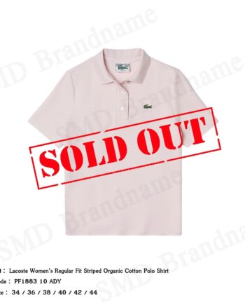 Lacoste เสื้อโปโลหญิง รุ่น Lacoste Women’s Regular Fit Striped Organic Cotton Polo Shirt Code: PF1883 10 ADY
