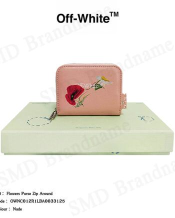Off-White กระเป๋าสตางค์ รุ่น Flowers Purse Zip Around Code: OWNC012R21LEA0033125