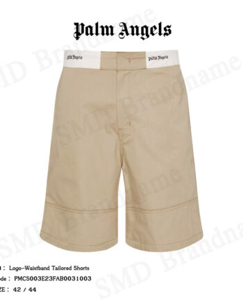 Palm Angels กางเกงขาสั้น รุ่น Logo-waistband tailored shorts Code: PMCS003E23FAB0036103