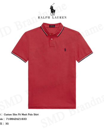 Polo Ralph Lauren เสื้อโปโล รุ่น Custom Slim Fit Mesh Polo Shirt Code: 710842621033