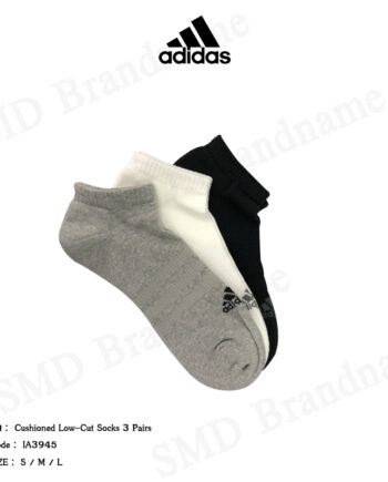 Adidas ถุงเท้าข้อสั้น รุ่น Cushioned Low-Cut Socks 3 Pairs Code: IA3945