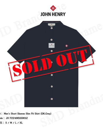 John Henry เสื้อเชิ้ตแขนสั้น รุ่น Men's Short Sleeves Slim Fit Shirt (DK.Grey) Code: JH F224MSSSM52