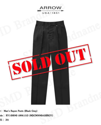 Arrow กางเกงสแล็ค ขายาว ทำงาน รุ่น Man's Rayon Pants (Black Grey) Code: RY10890 AM4153 (MDCM990A5BRGY)