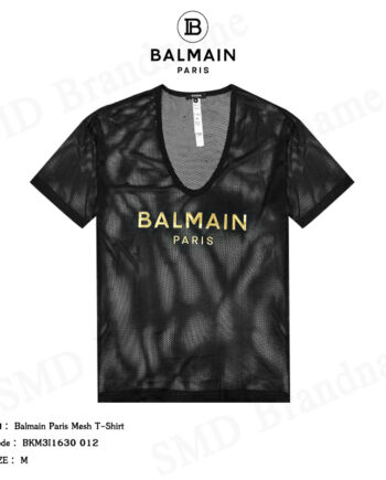 Balmain เสื้อยืด รุ่น Balmain Paris mesh T-shirt Code : BKM3I1630 012