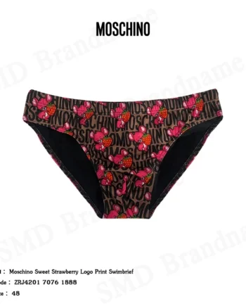 Moschino กางเกงว่ายน้ำ รุ่น Moschino Sweet Strawberry Logo Print Swimbrief Code: ZRJ4201 7076 1888