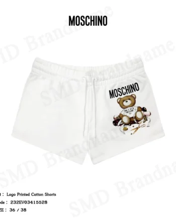 Moschino กางเกงขาสั้น รุ่น Logo Printed Cotton Shorts Code: 232EV03415528