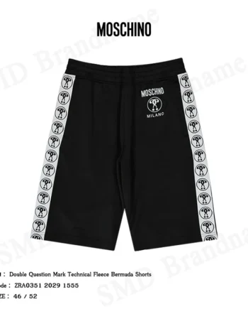 Moschino กางเกงขาสั้น รุ่น Double Question Mark technical fleece Bermuda shorts Code: ZRA0351 2029 1555