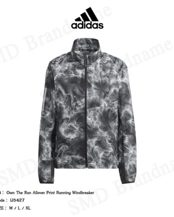 Adidas เสื้อแจ็คเก็ต รุ่น OWN THE RUN ALLOVER PRINT RUNNING WINDBREAKER Code: IJ5427