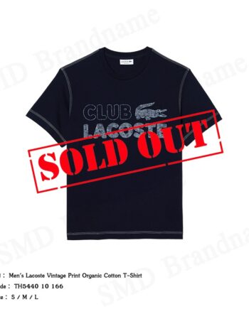 Lacoste เสื้อยืดคอกลมชาย รุ่น Men's Lacoste Vintage Print Organic Cotton T-Shirt Code: TH5440 10 166