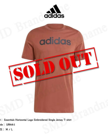 Adidas เสื้อยืดคอกลม รุ่น Essentials Horizontal Logo Embroidered Single Jersey T-Shirt Code: IJ8661