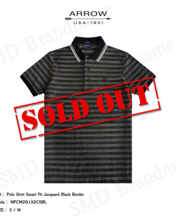 Arrow เสื้อโปโลแขนสั้น รุ่น Polo Shirt Smart Fit Jacquard Black Border Code: MPCM201S2CSBL