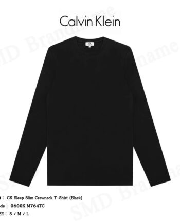 CK Calvin Klein เสื้อยืดคอกลม รุ่น CK Sleep Slim Crewneck T-Shirt (Black) Code: 0600K M764TC