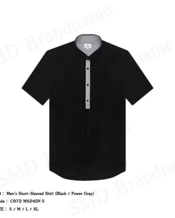 CK Calvin Klein เสื้อเชิ้ต รุ่น Men's Short-Sleeved Shirt (Black / Power Grey) Code: C072 M524SN S