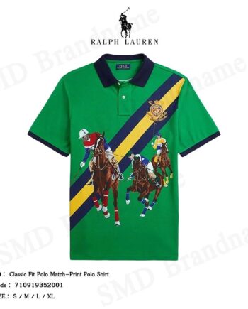 Polo Ralph Lauren เสื้อโปโลชาย รุ่น Classic Fit Polo Match–Print Polo Shirt Code: 710919352001