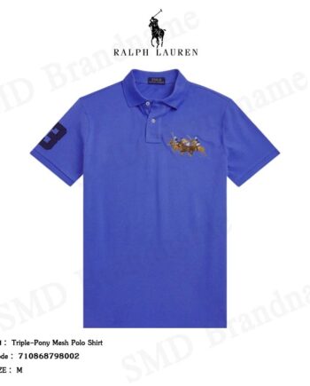 Polo Ralph Lauren เสื้อโปโลชาย รุ่น Triple-Pony Mesh Polo Shirt Code: 710868798002