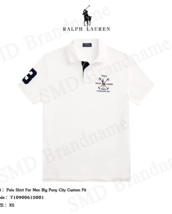 Polo Ralph Lauren เสื้อโปโลชาย รุ่น Polo Shirt For Men Big Pony City Custom Fit Code: 710900615001
