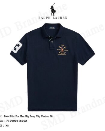 Polo Ralph Lauren เสื้อโปโลชาย รุ่น Polo Shirt For Men Big Pony City Custom Fit Code: 710900615002