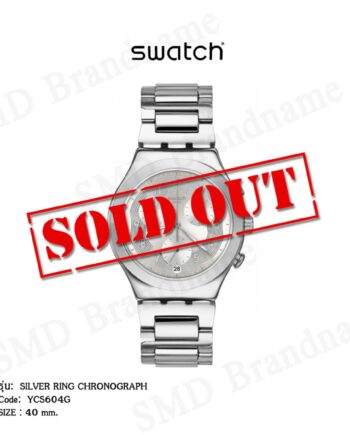 SWATCH นาฬิกาข้อมือ รุ่น SILVER RING Chronograph Code: YCS604G