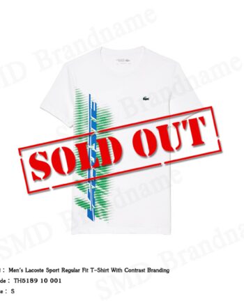 Lacoste เสื้อยืดคอกลม รุ่น Men'S Lacoste Sport Regular Fit T-Shirt With Contrast Branding Code: TH5189 10 001