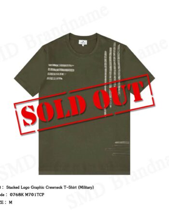 CK Calvin Klein เสื้อยืดคอกลมชาย รุ่น Stacked Logo Graphic Crewneck T-Shirt (Military) Code: 0768K M701TCP