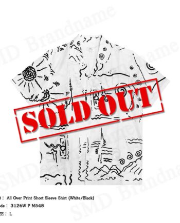 CK Calvin Klein เสื้อเชิ้ตชาย รุ่น All Over Print Short Sleeve Shirt (White/Black) Code: 3126W P M548