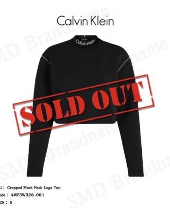 Calvin Klein Sport เสื้อครอปแขนยาว รุ่น Cropped Mock Neck Logo Top Code: 4WF3W326-001