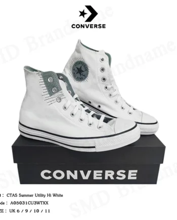Converse รองเท้าผ้าใบ รุ่น Chuck Taylor Ctas Summer Utility Hi White Code: A05031CU3WTXX