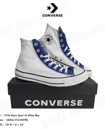 Converse รองเท้าผ้าใบ รุ่น Chuck Taylor Ctas Retro Sport Hi White Blue Code: A03417CU3WTBL