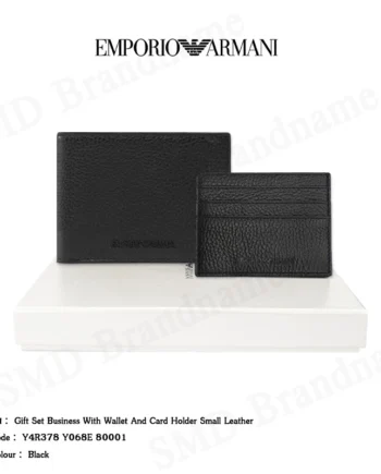 Emporio Armani เซ็ทกระเป๋าสตางค์ รุ่น Gift Set Business with wallet and card holder Small Leather Code: Y4R378 Y068E 80001