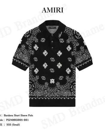 Amiri เสื้อโปโล รุ่น Bandana Short Sleeve Polo Code: PS24MKS005 001