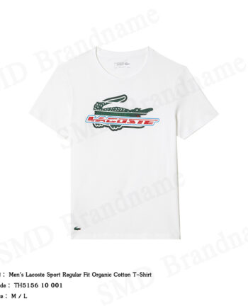 Lacoste เสื้อยืดคอกลม รุ่น Men's Lacoste Sport Regular Fit Organic Cotton T-Shirt Code: TH5156 10 001